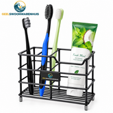 Black 304 Stainless Steel Toothbrush Holder – Quick-Drying Wall-Mounted Bathroom Organizer