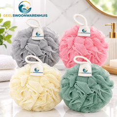 4-Pack 60g Exfoliating Bath Loofah Sponges – Deep-Cleansing Body Scrubbers for Shower