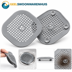 2-Pack Silicone Drain Hair Catcher – Reusable Shower, Sink & Bathtub Hair Strainer, Grey